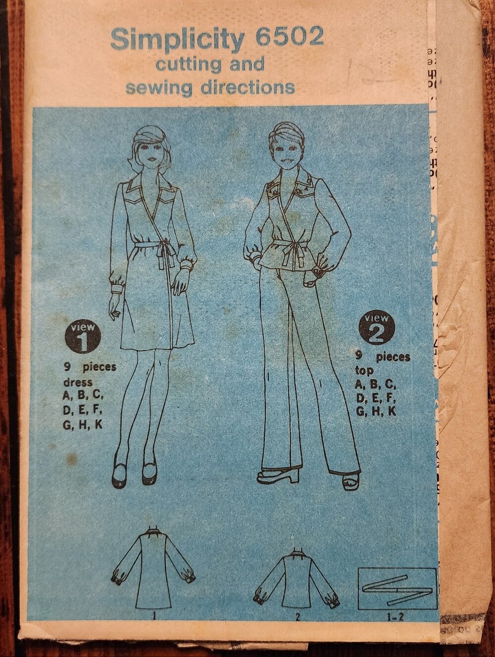 Simplicity #6502 Sewing Pattern — Wrap Dress & Top with Belt Sz 10-16